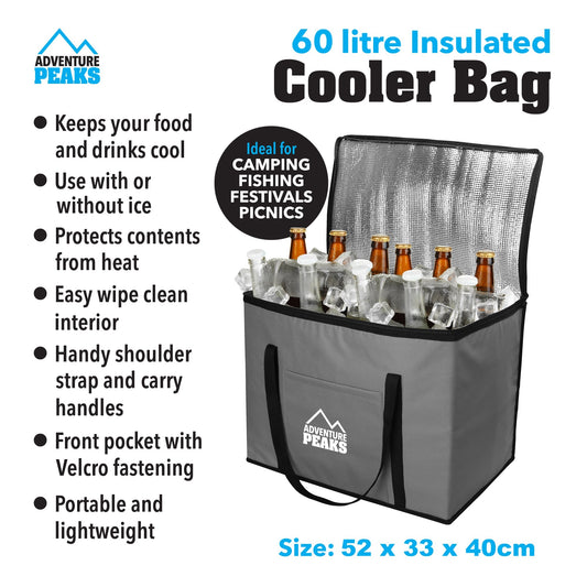 Cooler Bag 60L 52 x 33 x 40 cm Grey 6635