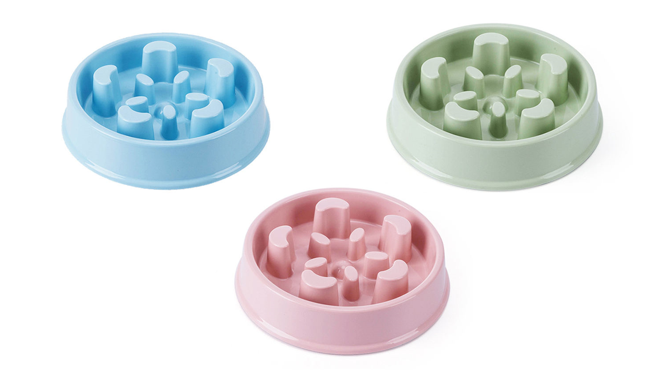 Pet Dog Food Slow Feeding Feeder Bowl 18 x 5 cm Assorted Colours 6651