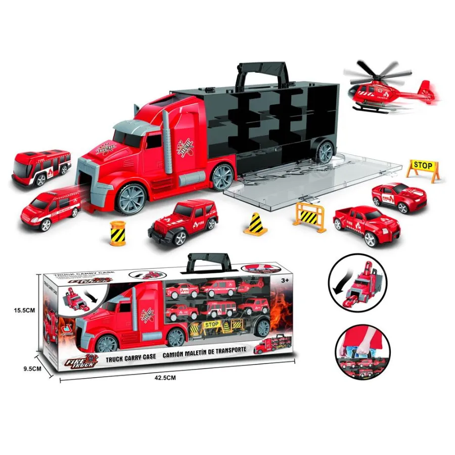 Toys Container Truck Fire Rescue Toy Vehicles Play Set