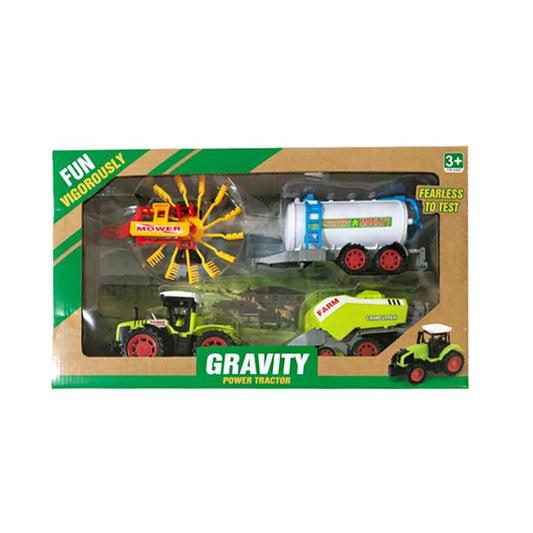 Toy Tractor and Trailer Farm Series with Mower and Farm Crop Cutter Play Set