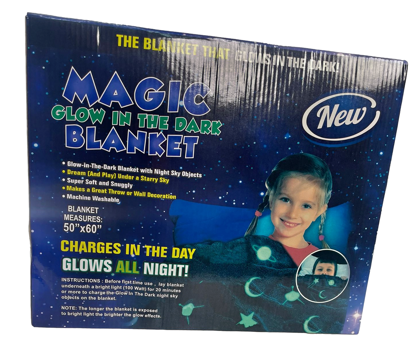 Magic Glow In The Dark Blanket Assorted Colours 6660