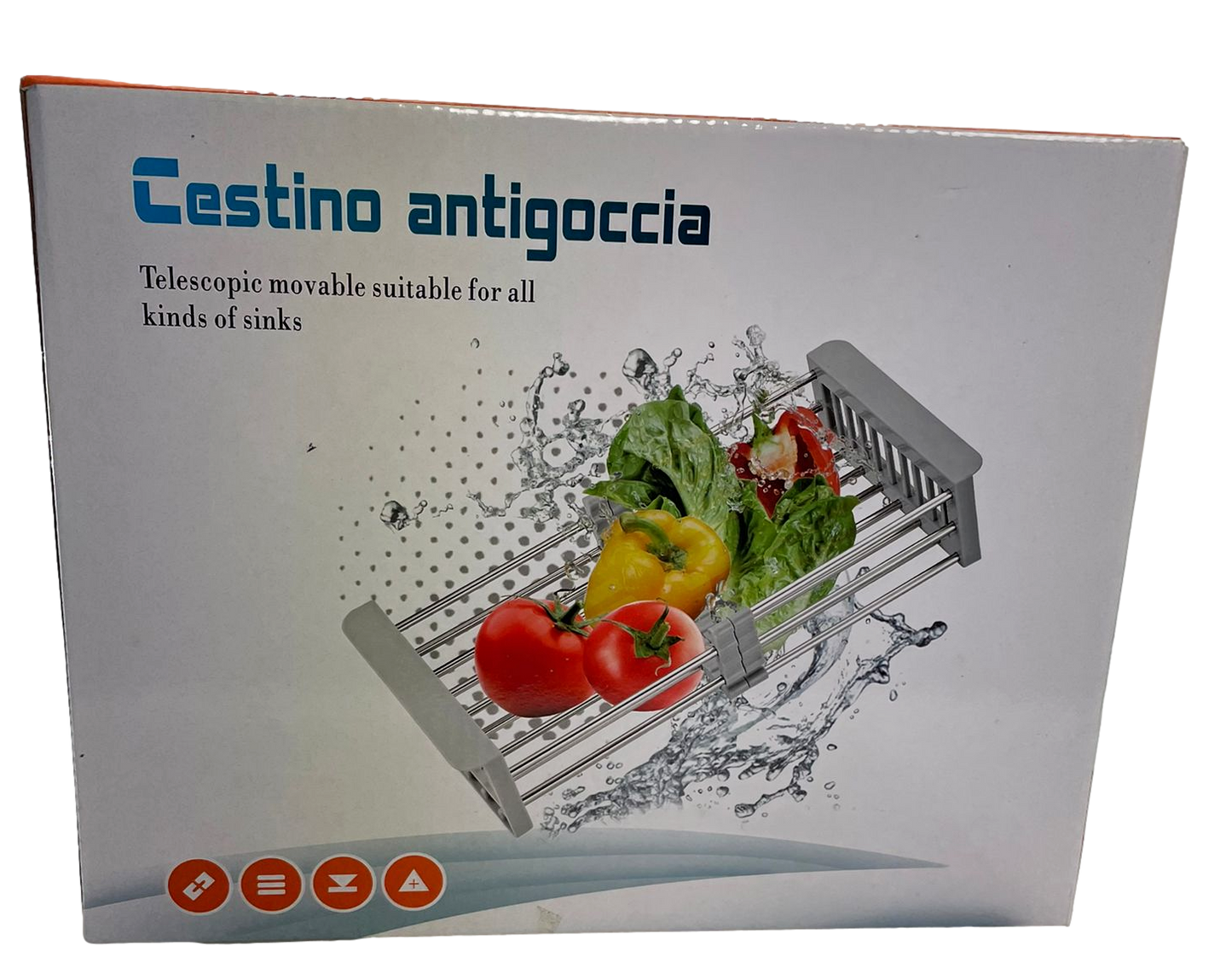 Retractable Drain Rack Plastic Folding Basket Kitchen Home 6662