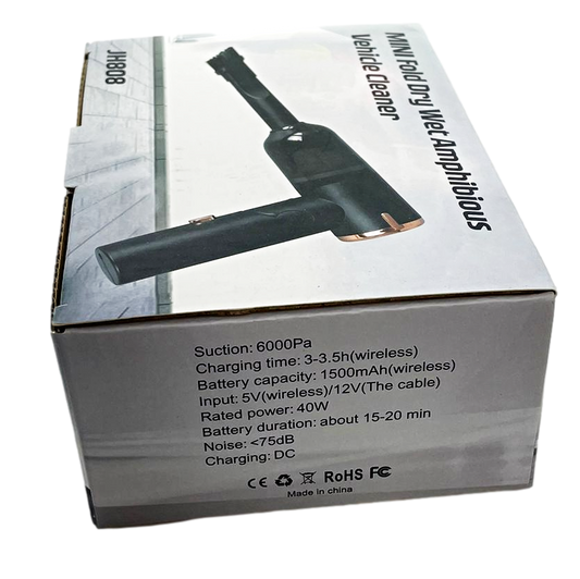 Mini Car Vehicle Cleaner Vacuum Hoover Black Gold Design 6668