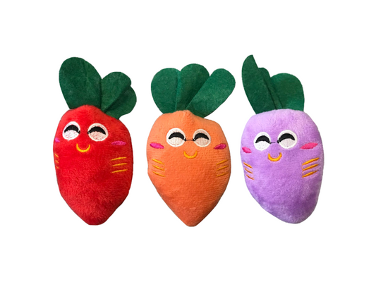Pet Dog Squeaky Soft Toy Carrot 13 cm Assorted Colours 6713