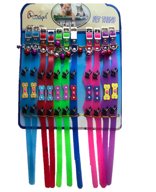 Pet Dog Cat Collar with Bell 28 cm Assorted Colours 6720