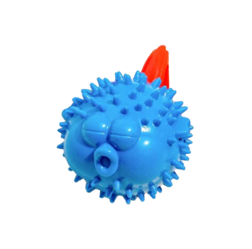 Dog Toy Ball Squeaky Puffer Fish 8.5 cm Assorted Colours 6725