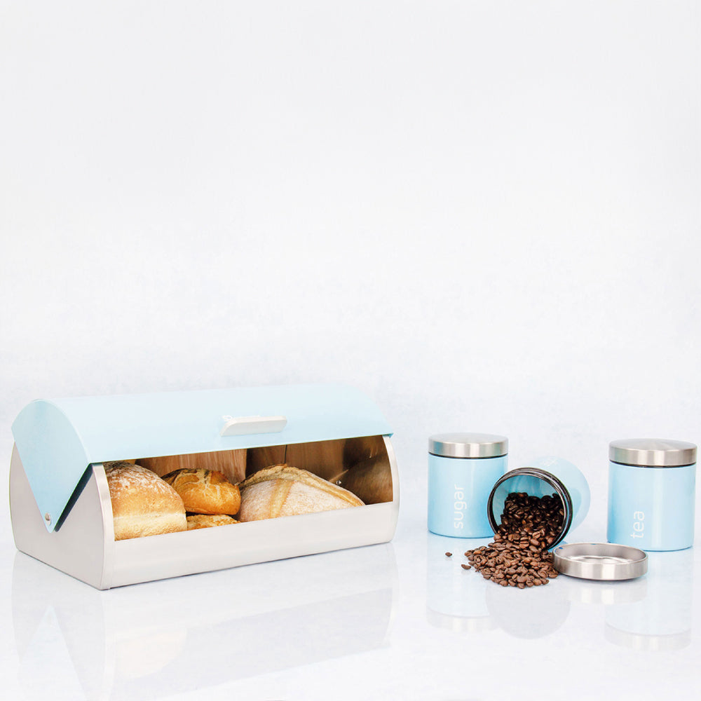 Sq Professional Dainty Metal Bread Bin With 3 Canisters Skyline