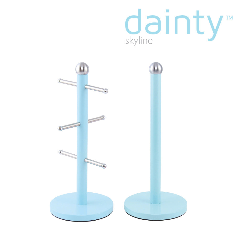 Dainty Kitchen Roll Holder & Mug Tree Skyline Blue 2704 / 6736 A