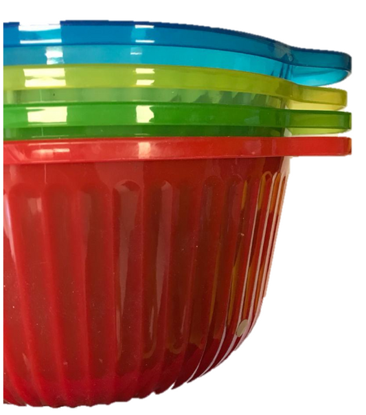 Plastic Bowl with Flat Handle 21 cm Assorted Colours 6802