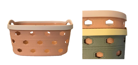 Small Plastic Bathroom Pegs Storage Basket with Handles 16 x 21 cm Assorted Colours 6803