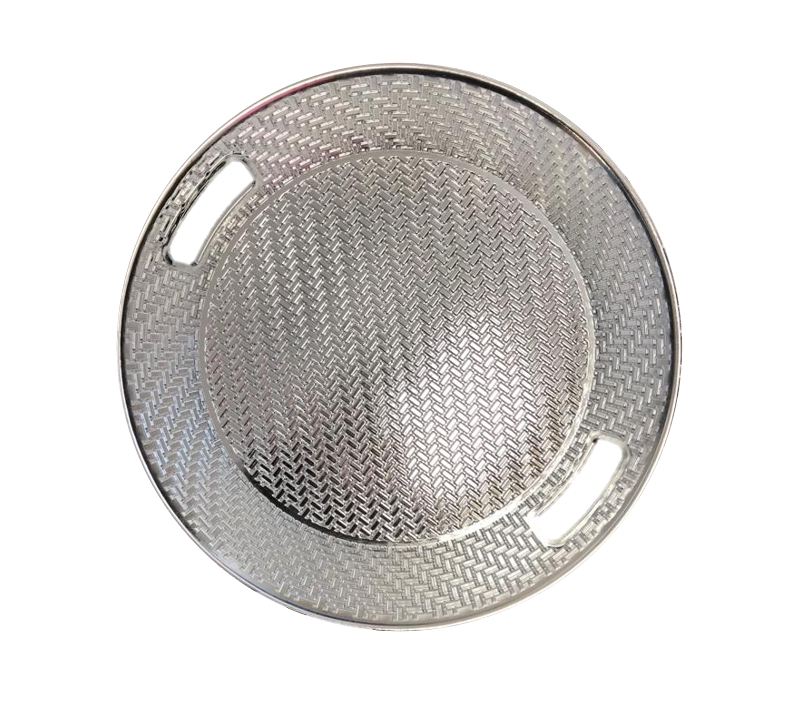 Plastic Round Serving Tray Patterned Design 26 cm Assorted Colours 6817