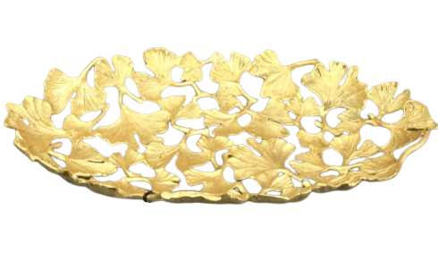 Plastic Oval Serving Tray Ginkgo Leaves Design 33 x 21 cm Assorted Colours 6821