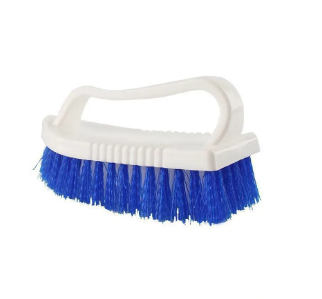 Plastic Hard Bristle Cleaning Scrubbing Brush with Handle 15 cm Assorted Colours 6836