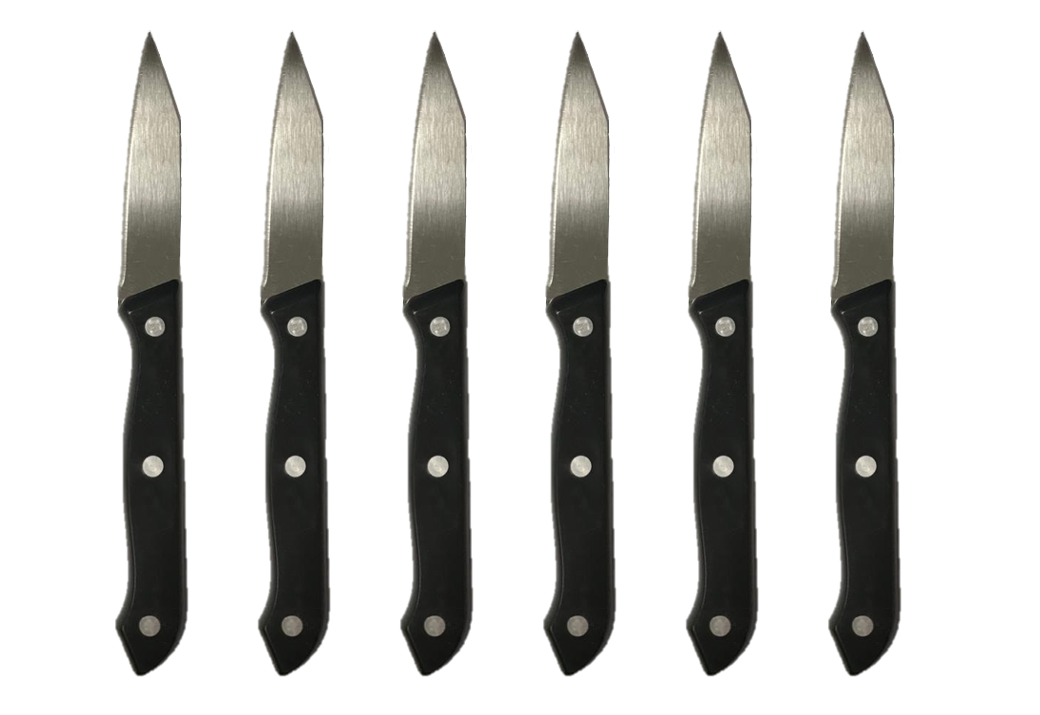 Kitchen Fruit Knife 19 cm Pack of 6 Black 6856
