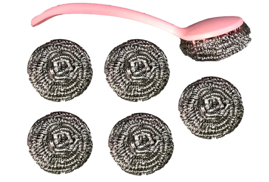 Kitchen Scourers and Brush Pack of 6 6858 A