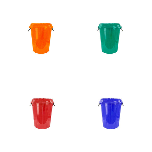 Plastic Eco Storage Drum Bin Bucket With 2 Side Handles 30L Assorted Colours