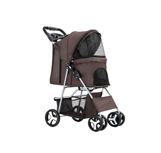 Pet Dog Pram Buggy Stroller With Plastic Handle Assorted Colours