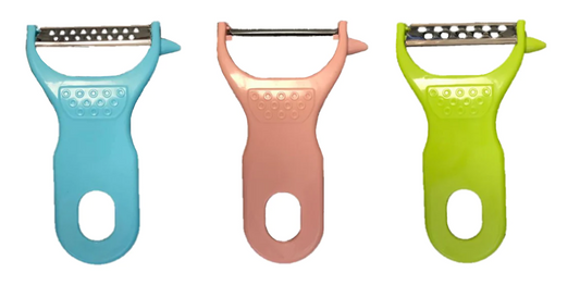 Plastic Kitchen Vegetable Peeler and Grater Set 11 cm Pack of 3 Assorted Colours 6944