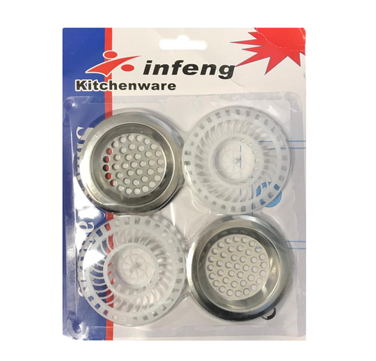 Kitchen Sink Drainer 75 mm Set of 4 Plastic / Metal 6955