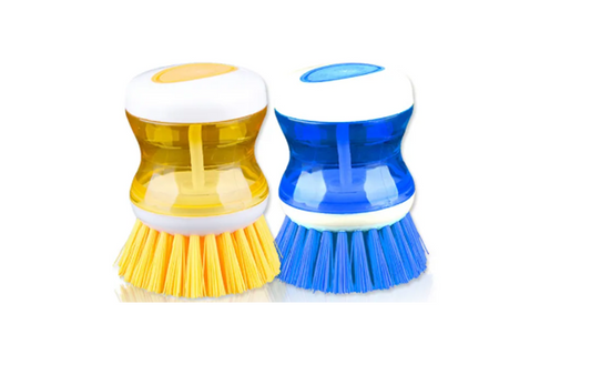 Plastic Kitchen Soap Dispensing Dish Brush 5 x 9 cm Assorted Colours 6956
