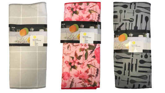Microfibre Kitchen Dish Drainer Dripping Drying Mat Cloth 38 x 50 cm Assorted Designs 6977