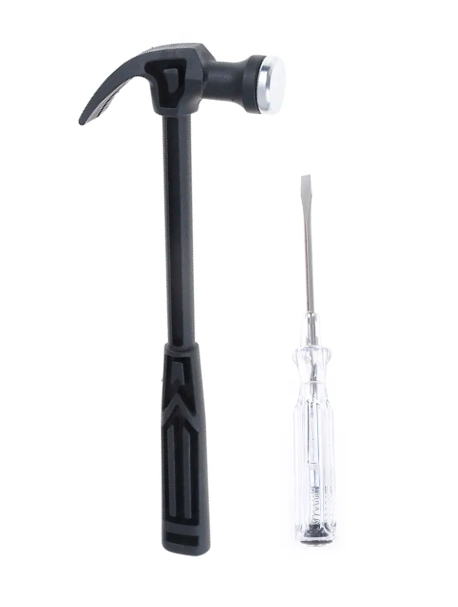 DIY Tools Set of 2 Claw Hammer 18.5 cm and Electrical Tester 14 cm Set 6980