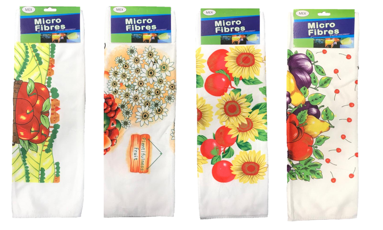 Microfibre Cleaning Cloth with Fruit Print 50 x 70 cm Assorted Designs 6982