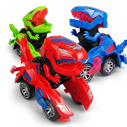 Dinosaur Transforming CarTransforming Dinosaur Deformation Robot with Lights &