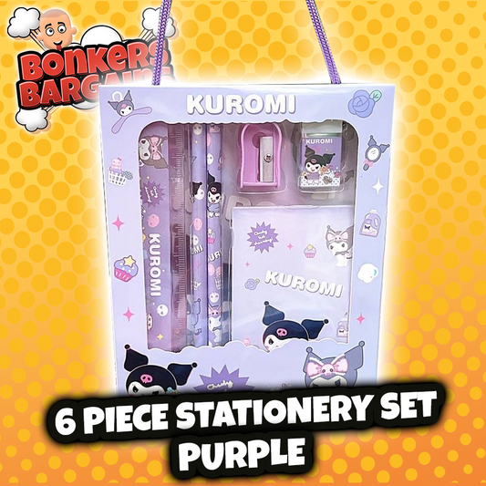 Kuromi Sanrio 6 Piece Stationery Set