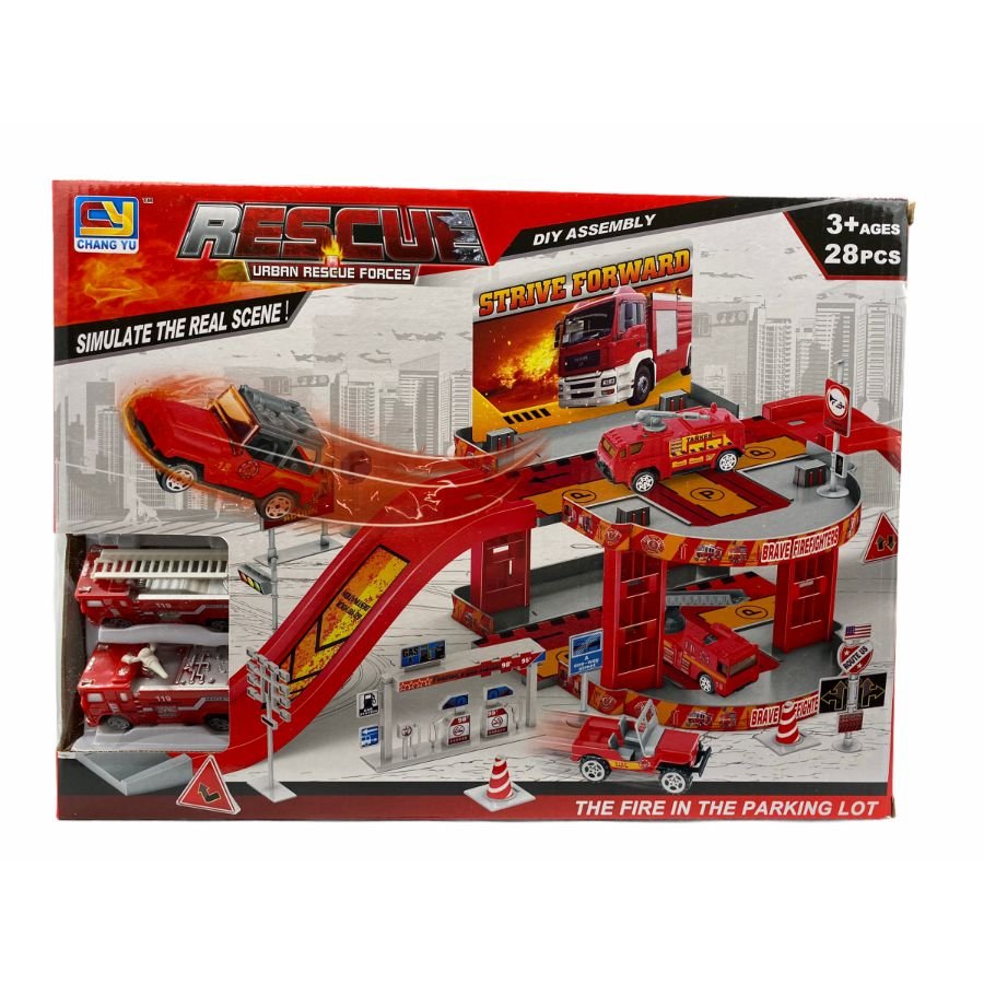 Fire Rescue Multi Storey Car Track Set