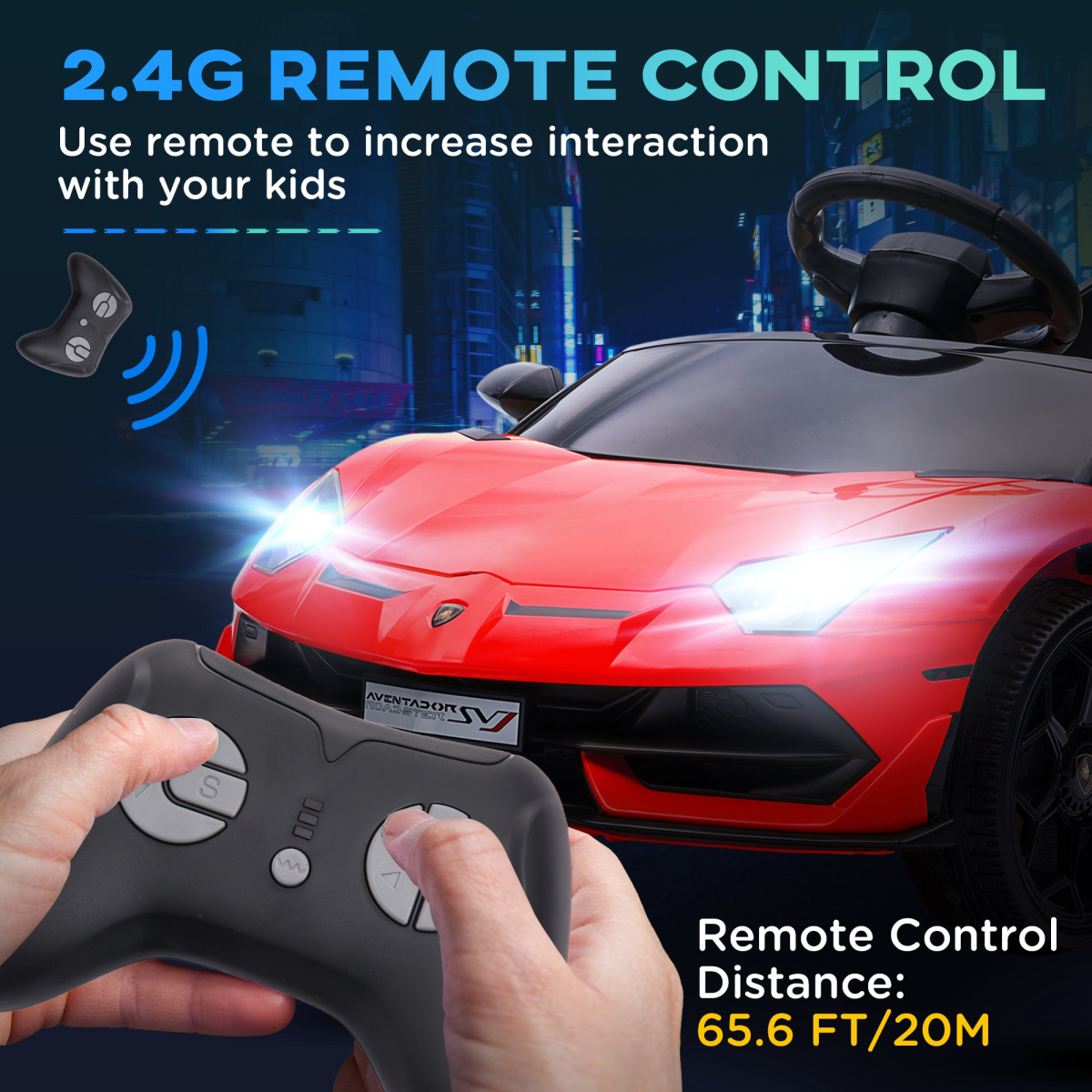 Lamborghini Aventador Licensed 12V Kids Electric Ride On Car - Red
