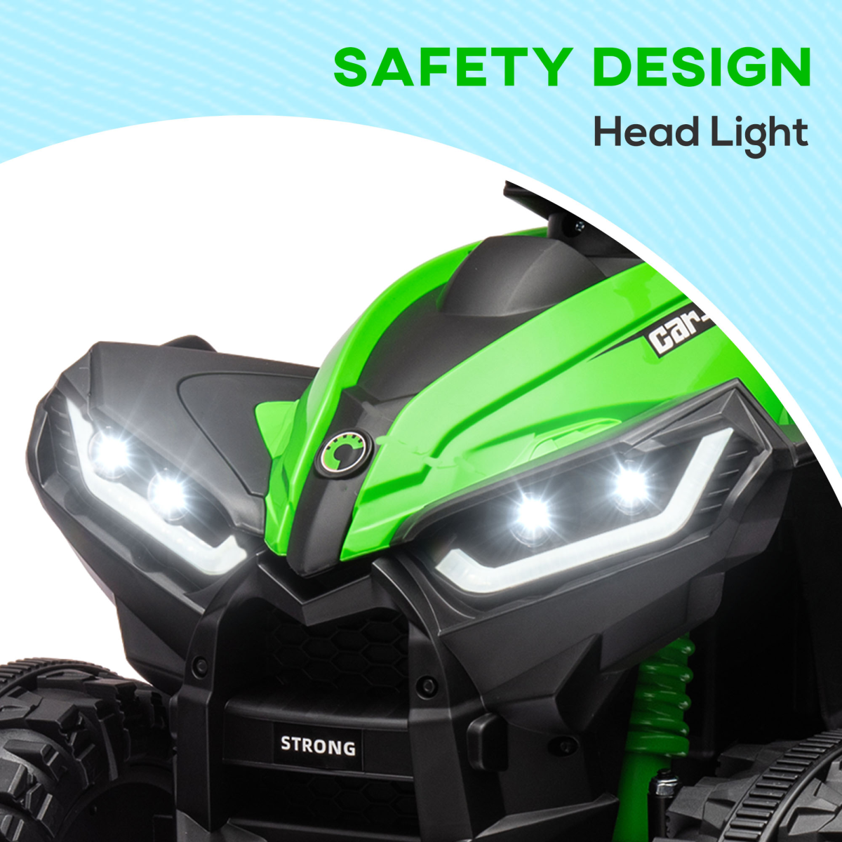 12V Electric Quad Bike for Kids Ride On Car ATV Toy for 3-5 Years Green