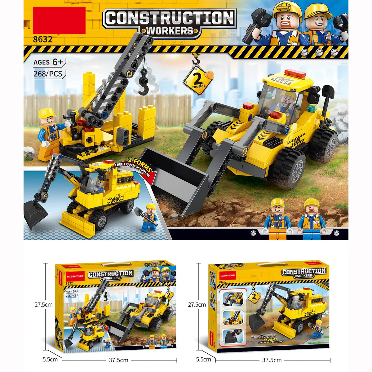 Construction Loader Truck 268Pcs 2 Transforming Forms