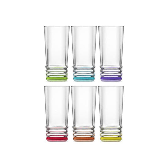 6 Pack Coral Elegan Glasses 335cc 11 1/4 oz 8243