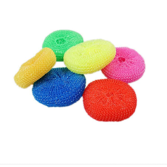 Plastic Kitchen Washing Up Dish Scourer Pack of 6 Assorted Colours 4898