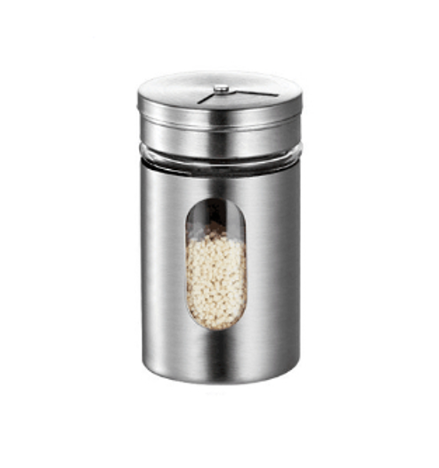 Stainless Steel Glass Salt Pepper Spice Jar 8 x 5cm 7019 A