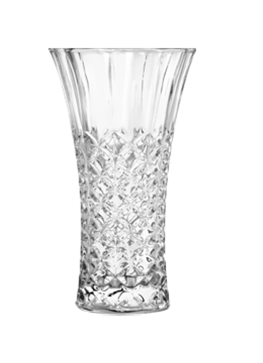 Clear Glass Flower Vase Diamond Pattern 23 x 13 cm 7054