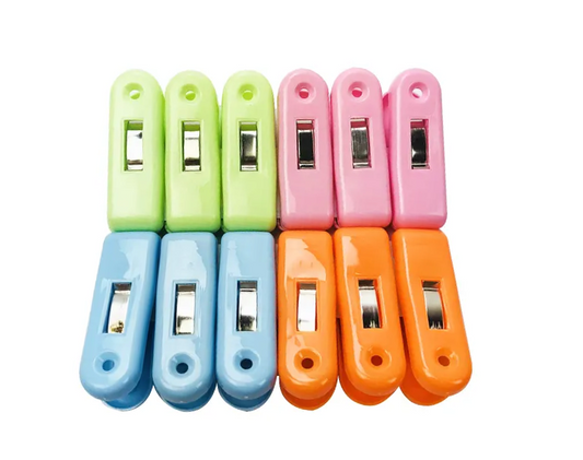 Plastic Clothes Laundry Pegs 6.5 x 2 cm Pack of 12 Assorted Colours 7065