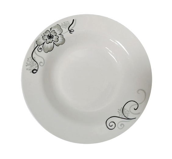 Dining Appetiser Plate White Floral Design 20 x 4 cm 7073