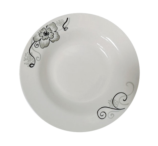 Dining Appetiser Plate White Floral Design 20 x 4 cm 7073