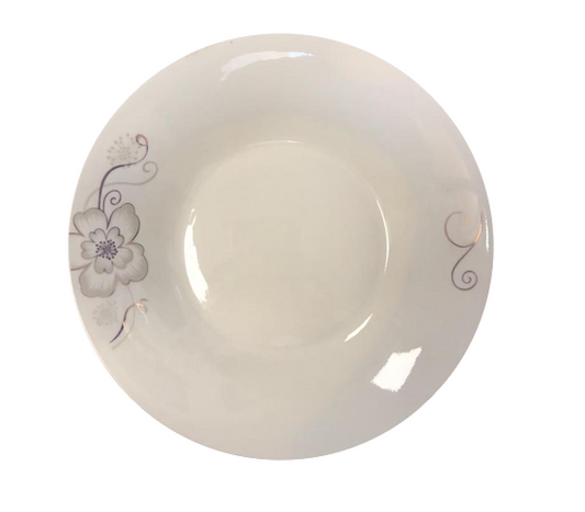 Dining Salad / Dessert Plate White Floral Design 23 x 4 cm 7074