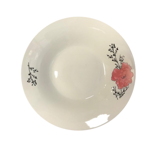Dining Salad / Dessert Plate Pink Floral Design 20 x 4 cm 7080