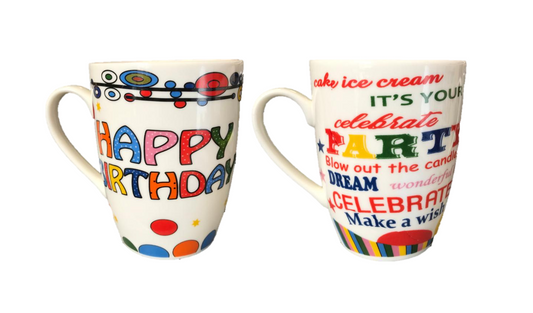 Happy Birthday Tea Coffee Mug 10 x 8 cm Assorted Designs 7082