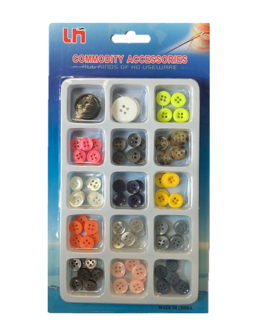 Clothes Sewing Plastic Buttons Assorted Sizes and Colours 7095