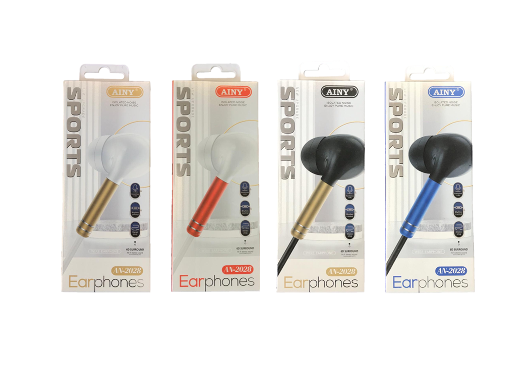 AINY Wired Earphones AN-2028 Assorted Colours 7104