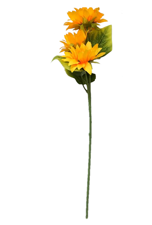 Artificial Fake Yellow Sunflower Flowers Single Stem 53 cm 7106
