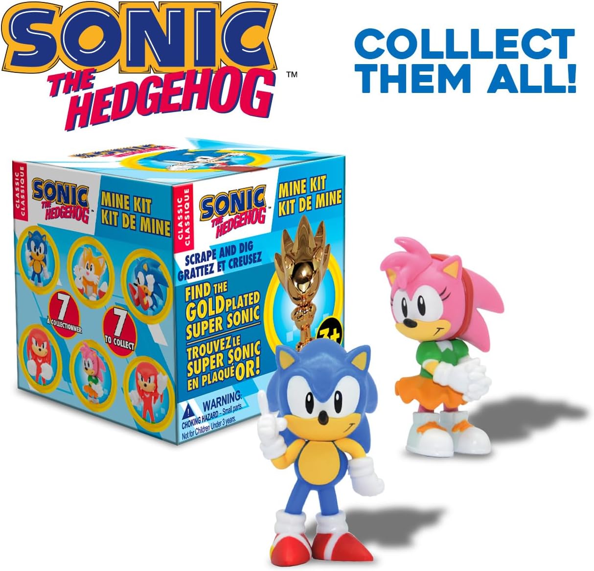 Sonic The Hedgehog Mine Kit Dig‑and‑Discover Toy -  7 Figures To Collect (Includes Rare Gold-Plated Supersonic)