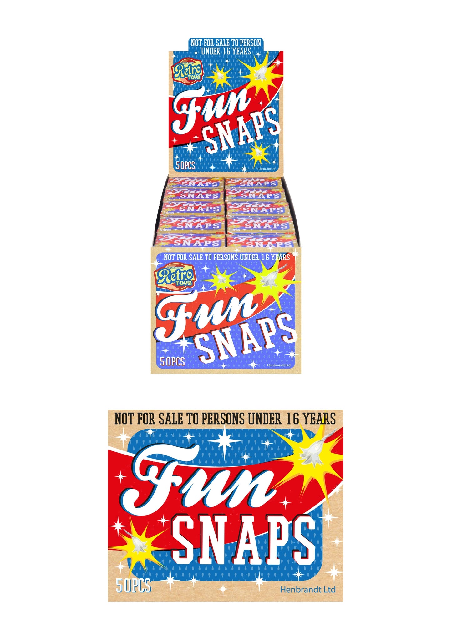 Kids Fun Outdoor Fun Fake Fireworks Snap Bangs Box of 50 Packs X39050 A