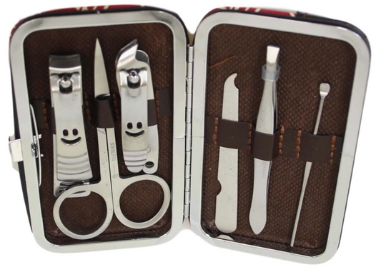 Foldable Nail Manicure Set of 7 Pieces 11 x 6 cm Assorted Designs 7137