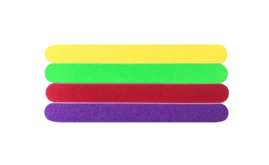 Nail Files Emery Board Pack of 4 18 cm Assorted Colours 7138